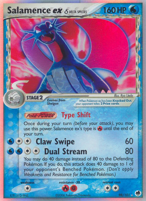 Salamence ex (98/101) (Delta Species) [EX: Dragon Frontiers] | Good Games Cannington