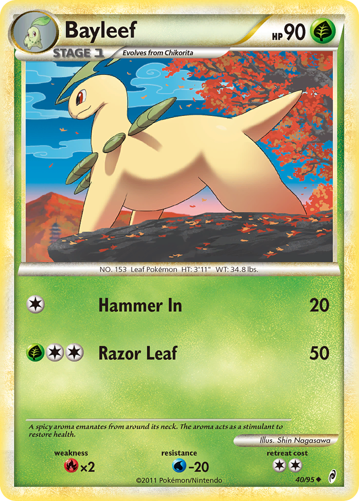 Bayleef (40/95) [HeartGold & SoulSilver: Call of Legends] | Good Games Cannington