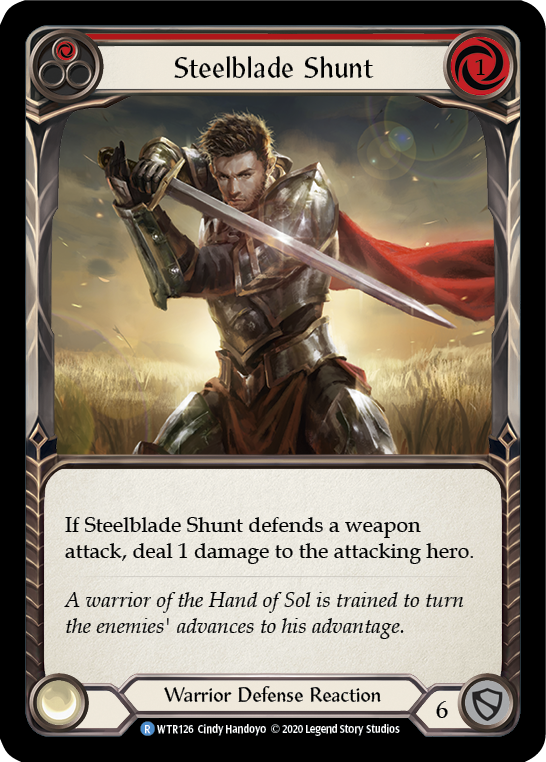 Steelblade Shunt (Red) [U-WTR126] (Welcome to Rathe Unlimited)  Unlimited Rainbow Foil | Good Games Cannington
