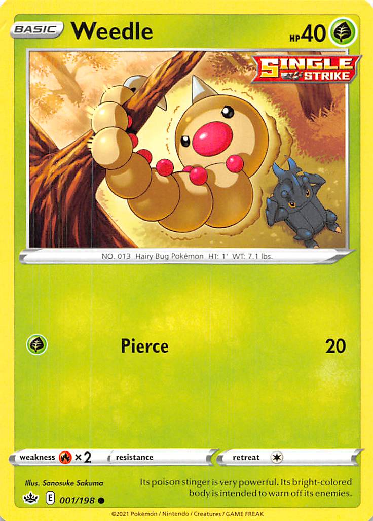 Weedle (001/198) [Sword & Shield: Chilling Reign] | Good Games Cannington
