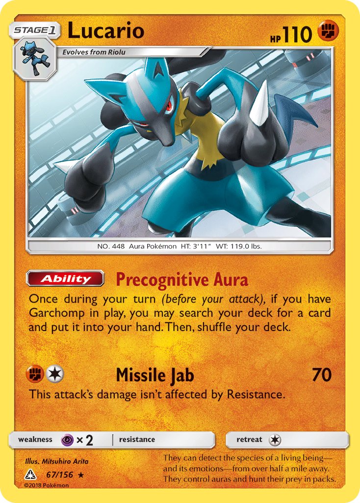 Lucario (67/156) (Theme Deck Exclusive) [Sun & Moon: Ultra Prism] | Good Games Cannington