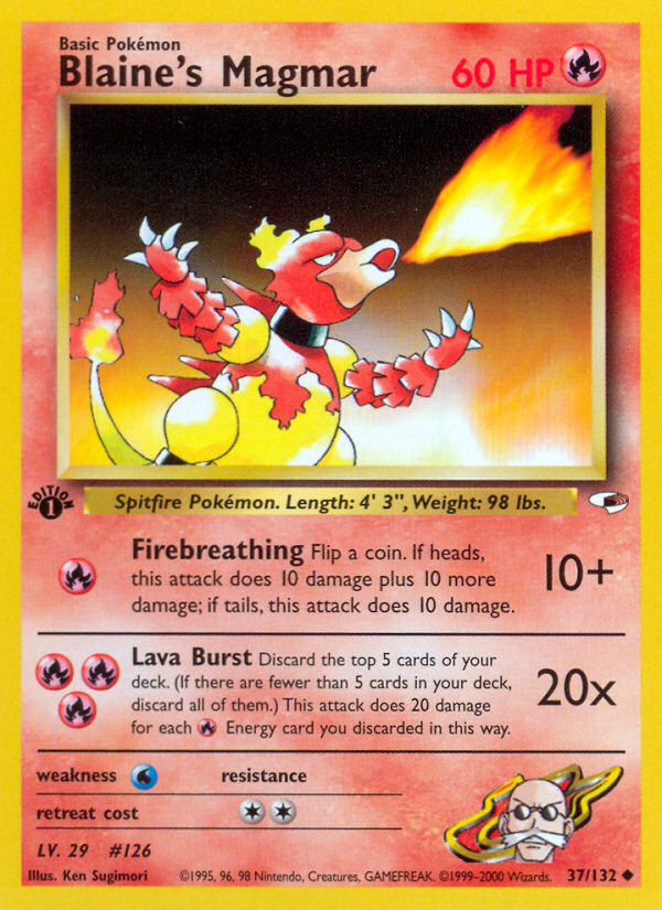 Blaine's Magmar (37/132) [Gym Heroes 1st Edition] | Good Games Cannington