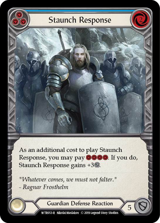 Staunch Response (Blue) [WTR053-R] Alpha Print Normal | Good Games Cannington