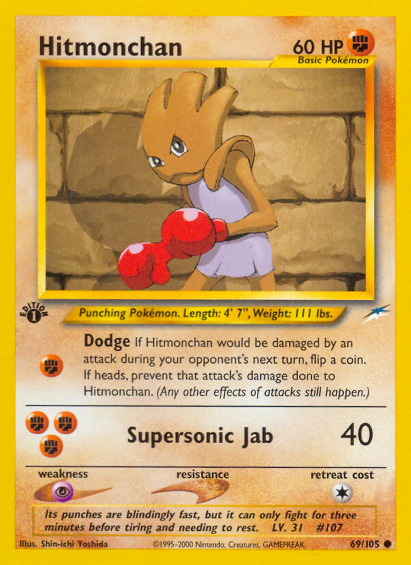 Hitmonchan (69/105) [Neo Destiny 1st Edition] | Good Games Cannington