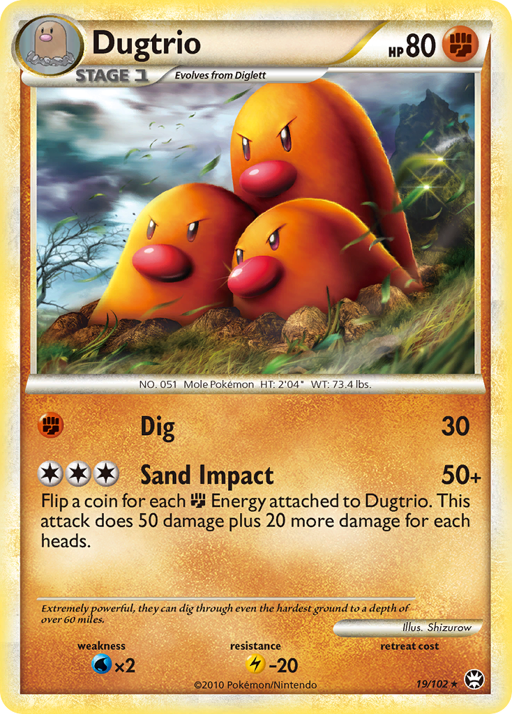 Dugtrio (19/102) [HeartGold & SoulSilver: Triumphant] | Good Games Cannington