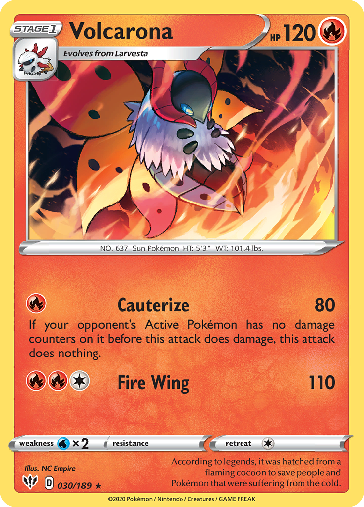 Volcarona (030/189) [Sword & Shield: Darkness Ablaze] | Good Games Cannington