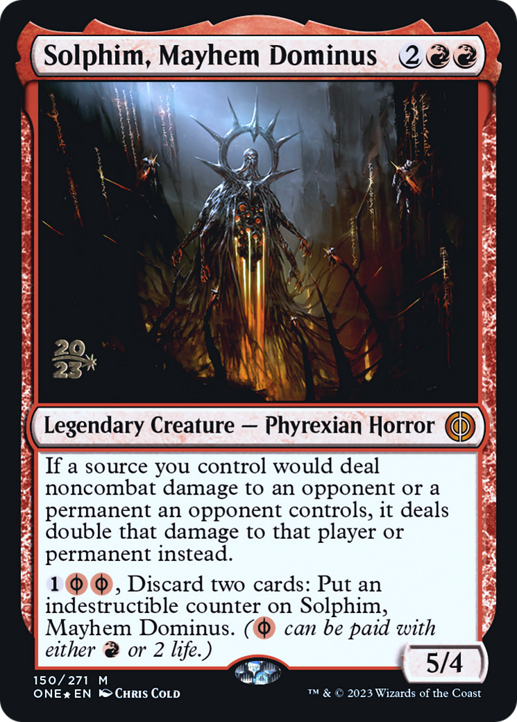 Solphim, Mayhem Dominus [Phyrexia: All Will Be One Prerelease Promos] | Good Games Cannington