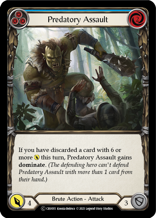Predatory Assault (Blue) [U-CRU015] Unlimited Normal | Good Games Cannington