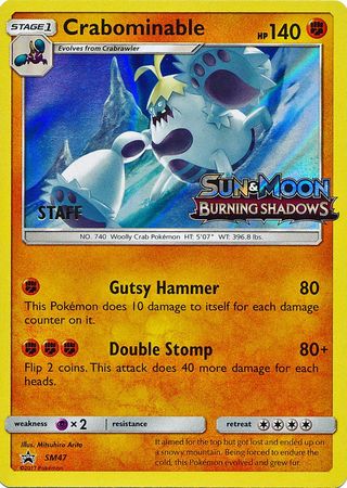 Crabominable (SM47) (Staff Prerelease Promo) [Sun & Moon: Black Star Promos] | Good Games Cannington