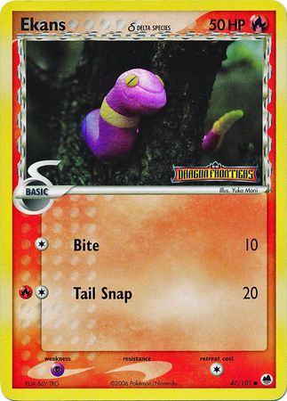 Ekans (47/101) (Delta Species) (Stamped) [EX: Dragon Frontiers] | Good Games Cannington