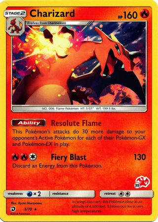 Charizard (3/70) (Charizard Stamp #39) [Battle Academy 2020] | Good Games Cannington