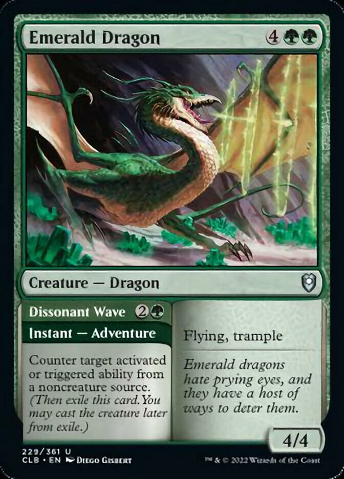 Emerald Dragon // Dissonant Wave [Commander Legends: Battle for Baldur's Gate] | Good Games Cannington