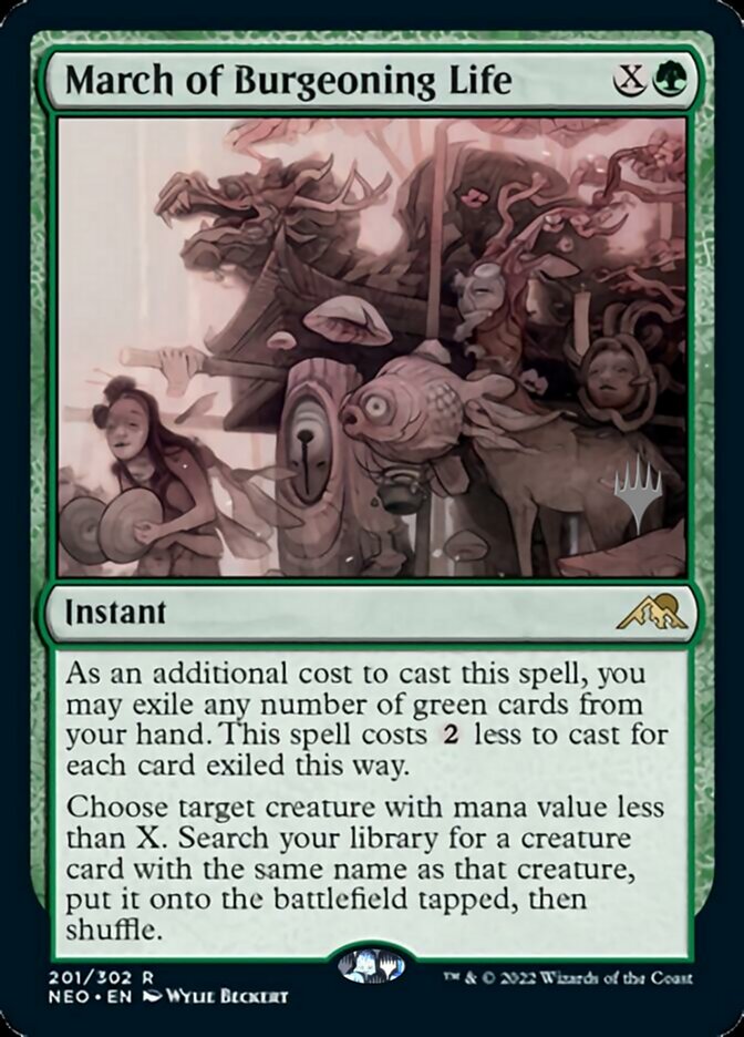 March of Burgeoning Life (Promo Pack) [Kamigawa: Neon Dynasty Promos] | Good Games Cannington