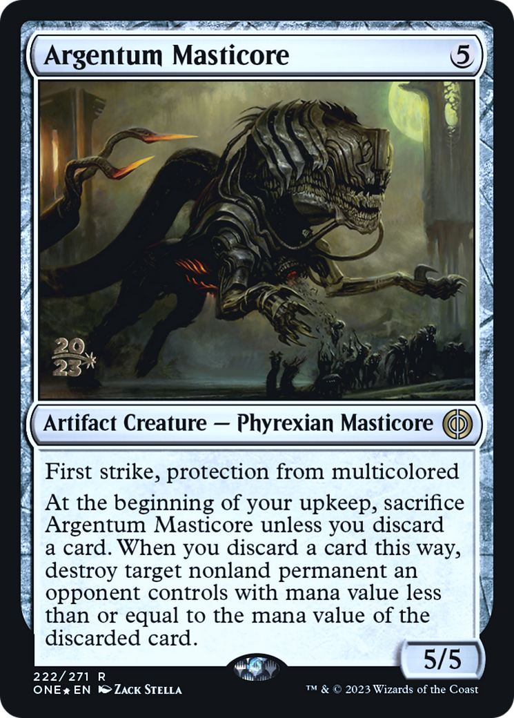 Argentum Masticore [Phyrexia: All Will Be One Prerelease Promos] | Good Games Cannington