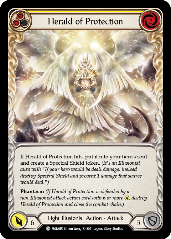 Herald of Protection (Yellow) [MON015] 1st Edition Normal | Good Games Cannington