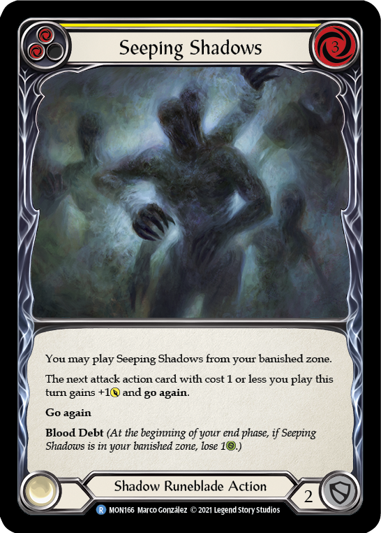 Seeping Shadows (Yellow) [MON166] 1st Edition Normal | Good Games Cannington