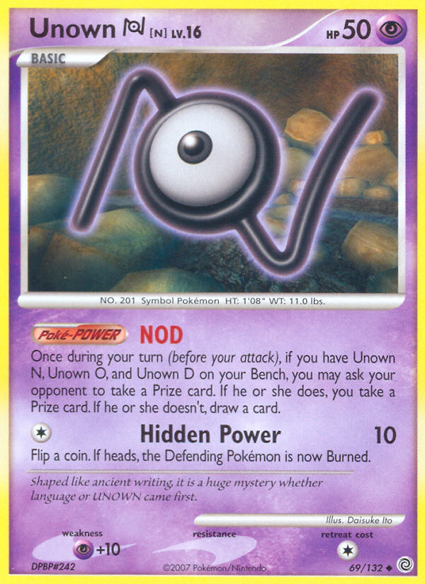 Unown N (69/132) [Diamond & Pearl: Secret Wonders] | Good Games Cannington