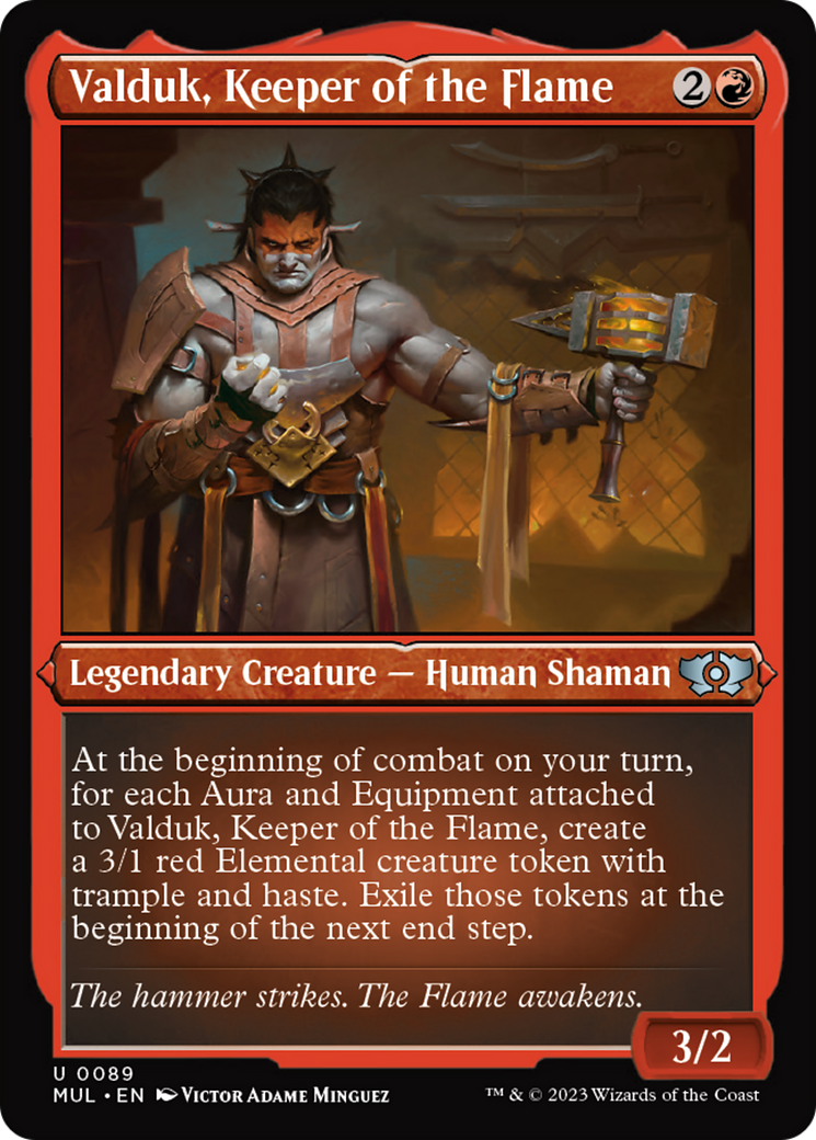 Valduk, Keeper of the Flame (Foil Etched) [Multiverse Legends] | Good Games Cannington
