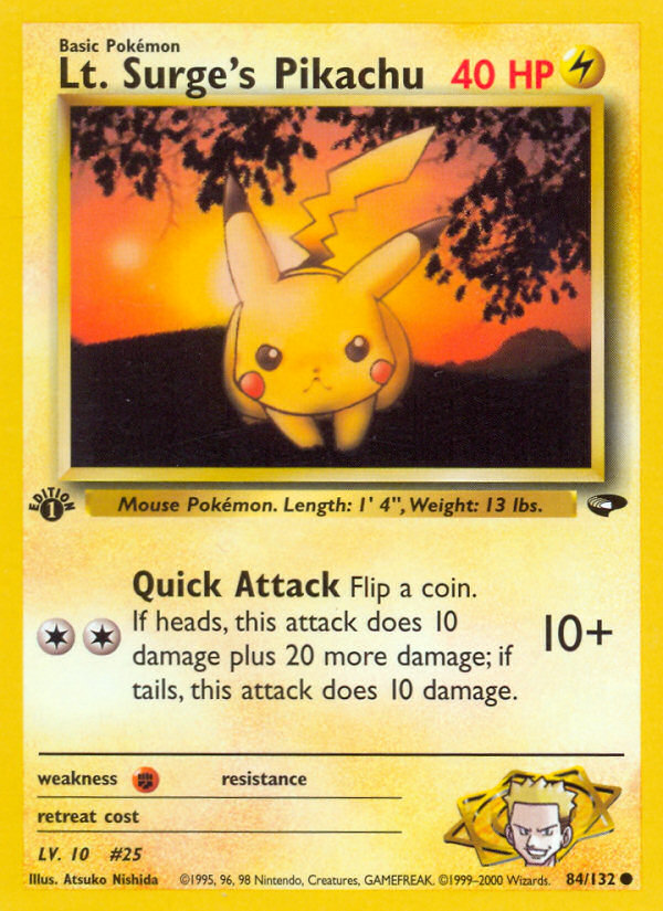 Lt. Surge's Pikachu (84/132) [Gym Challenge 1st Edition] | Good Games Cannington
