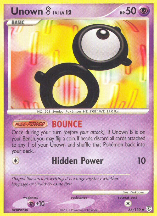 Unown B (66/130) [Diamond & Pearl: Base Set] | Good Games Cannington