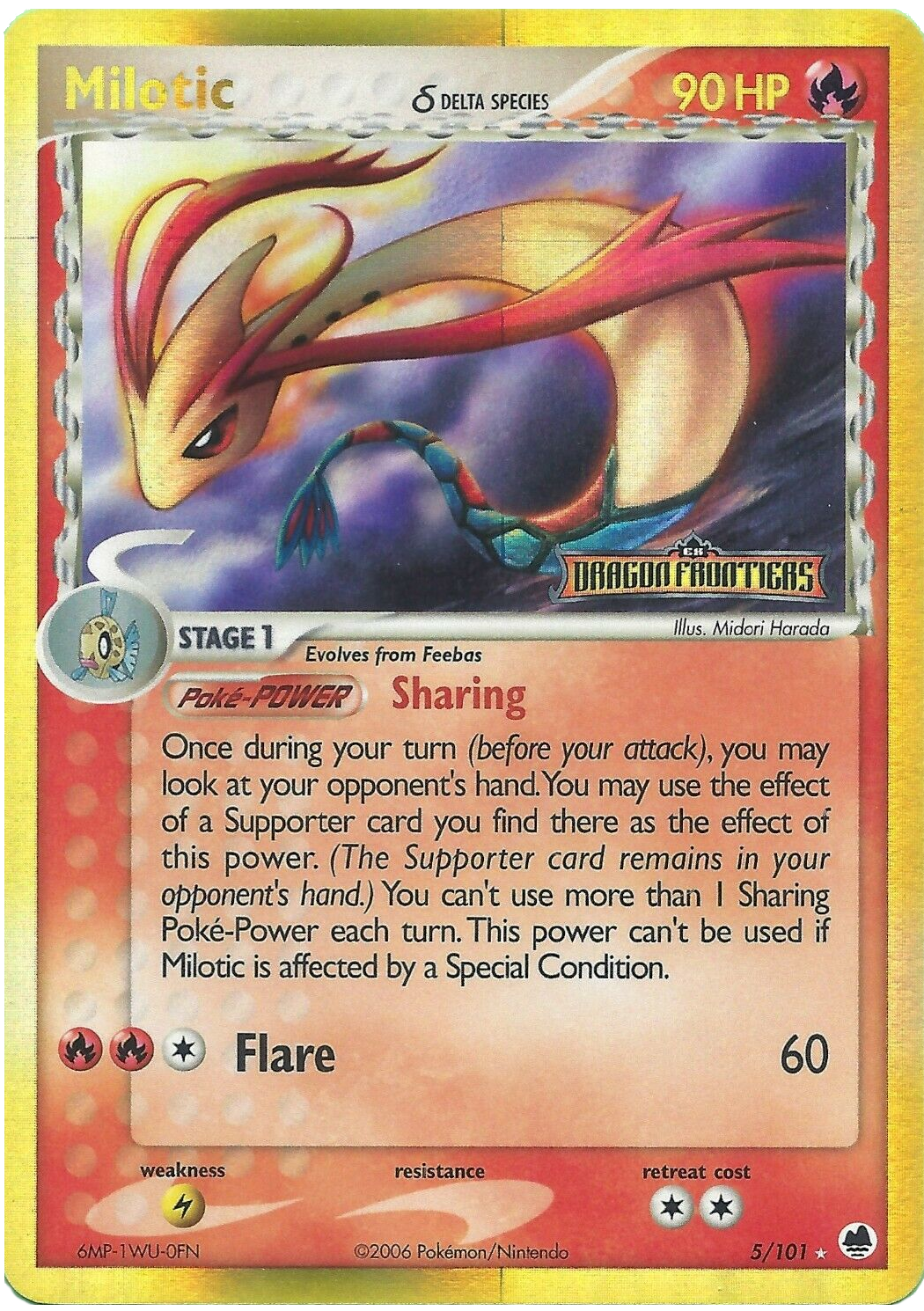 Milotic (5/101) (Delta Species) (Stamped) [EX: Dragon Frontiers] | Good Games Cannington