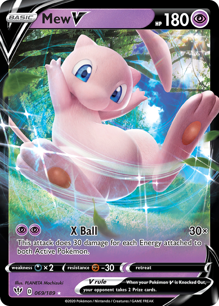 Mew V (069/189) (Jumbo Card) [Sword & Shield: Darkness Ablaze] | Good Games Cannington