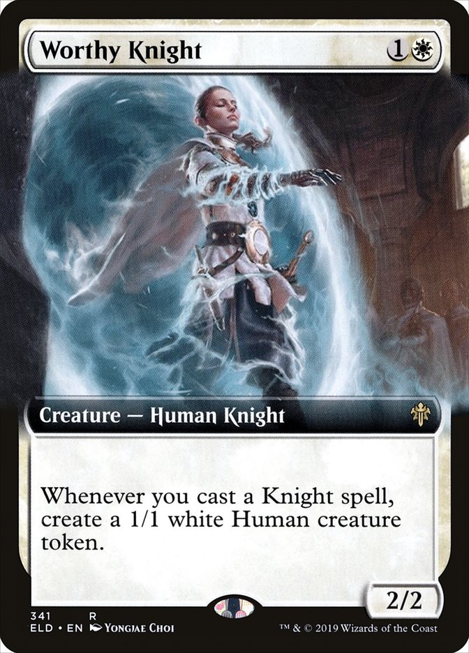 Worthy Knight (Extended Art) [Throne of Eldraine] | Good Games Cannington