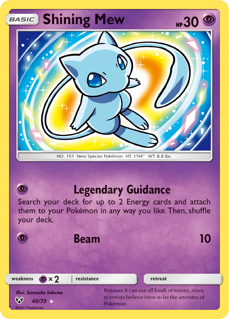 Shining Mew (40/73) [Sun & Moon: Shining Legends] | Good Games Cannington