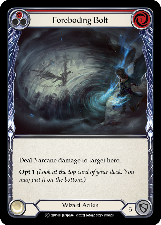 Foreboding Bolt (Red) [U-CRU168-RF] Unlimited Rainbow Foil | Good Games Cannington