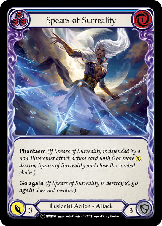 Spears of Surreality (Blue) [U-MON103-RF] Unlimited Rainbow Foil | Good Games Cannington