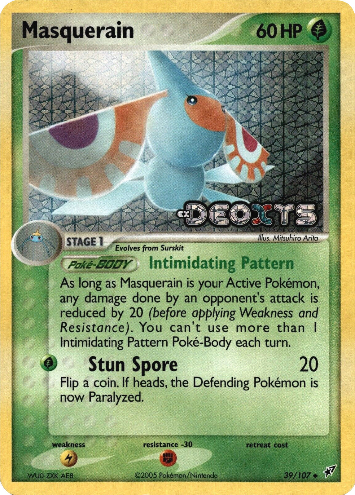 Masquerain (39/107) (Stamped) [EX: Deoxys] | Good Games Cannington