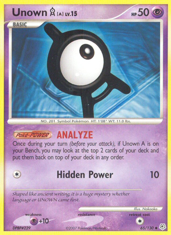 Unown A (65/130) [Diamond & Pearl: Base Set] | Good Games Cannington