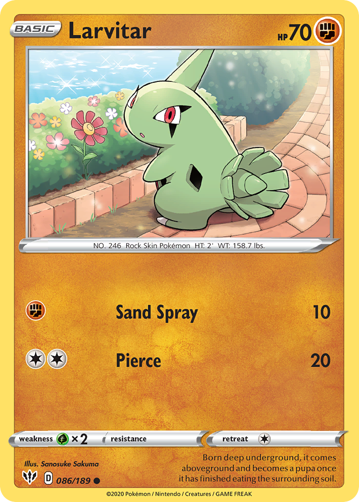 Larvitar (086/189) [Sword & Shield: Darkness Ablaze] | Good Games Cannington