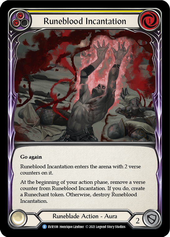 Runeblood Incantation (Yellow) [EVR108] (Everfest)  1st Edition Rainbow Foil | Good Games Cannington