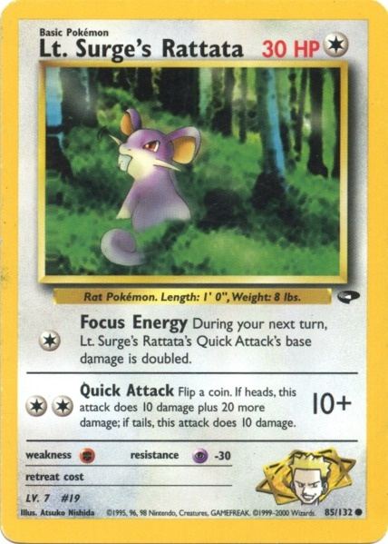 Lt. Surge's Rattata (85/132) [Gym Challenge Unlimited] | Good Games Cannington