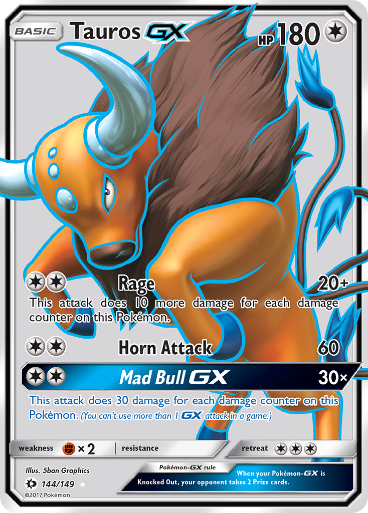 Tauros GX (144/149) [Sun & Moon: Base Set] | Good Games Cannington
