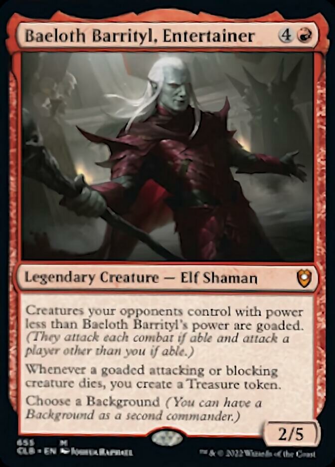 Baeloth Barrityl, Entertainer [Commander Legends: Battle for Baldur's Gate] | Good Games Cannington