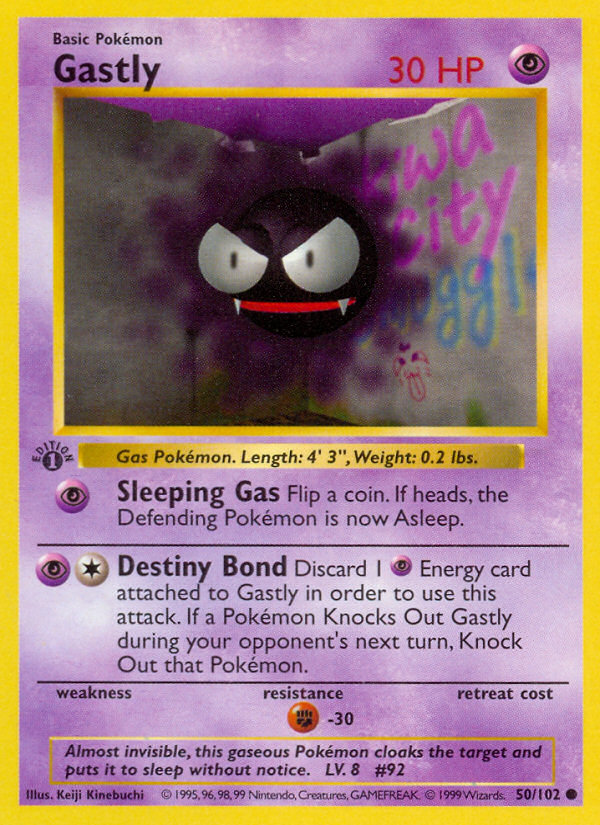 Gastly (50/102) (Shadowless) [Base Set 1st Edition] | Good Games Cannington