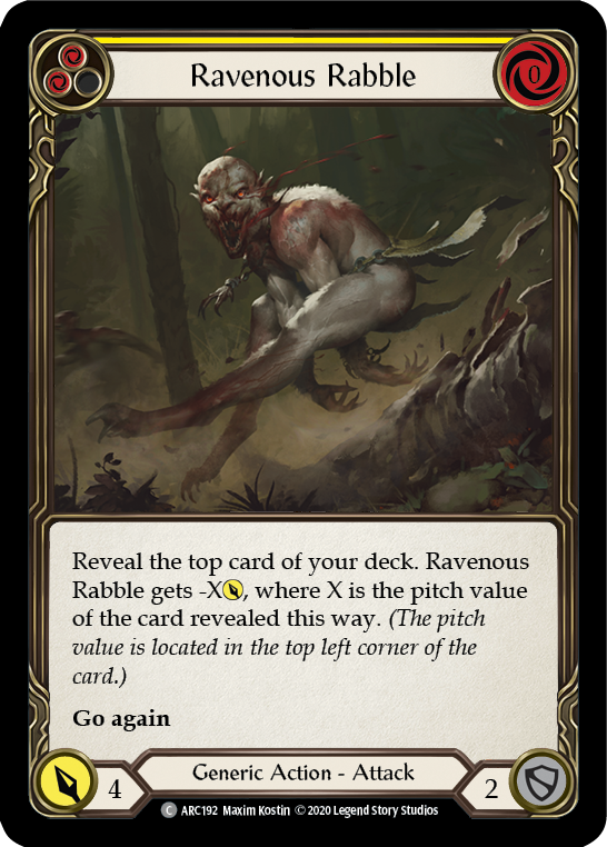 Ravenous Rabble (Yellow) [U-ARC192] Unlimited Rainbow Foil | Good Games Cannington