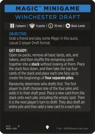 Winchester Draft (Magic Minigame) [Kamigawa: Neon Dynasty Minigame] | Good Games Cannington