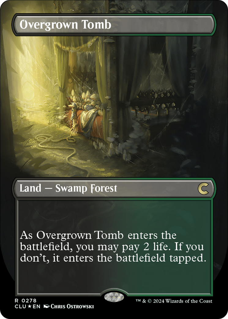 Overgrown Tomb (Borderless) [Ravnica: Clue Edition] | Good Games Cannington