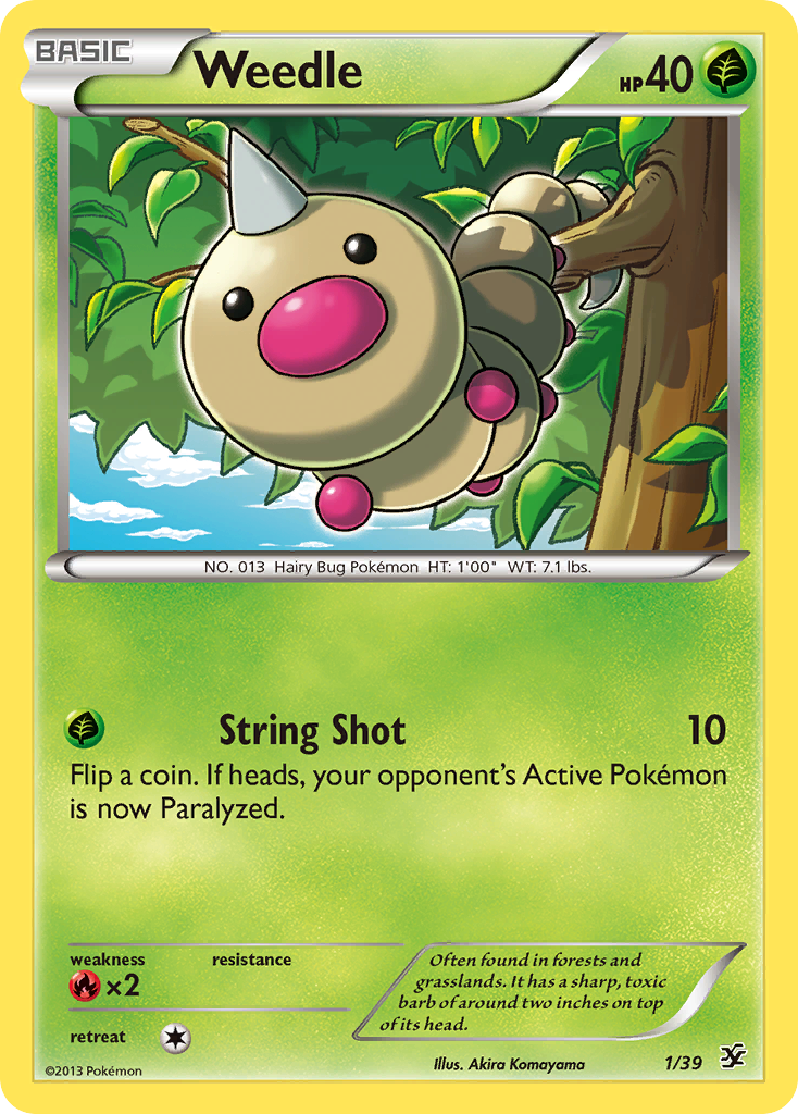 Weedle (1/39) [XY: Kalos Starter Set] | Good Games Cannington