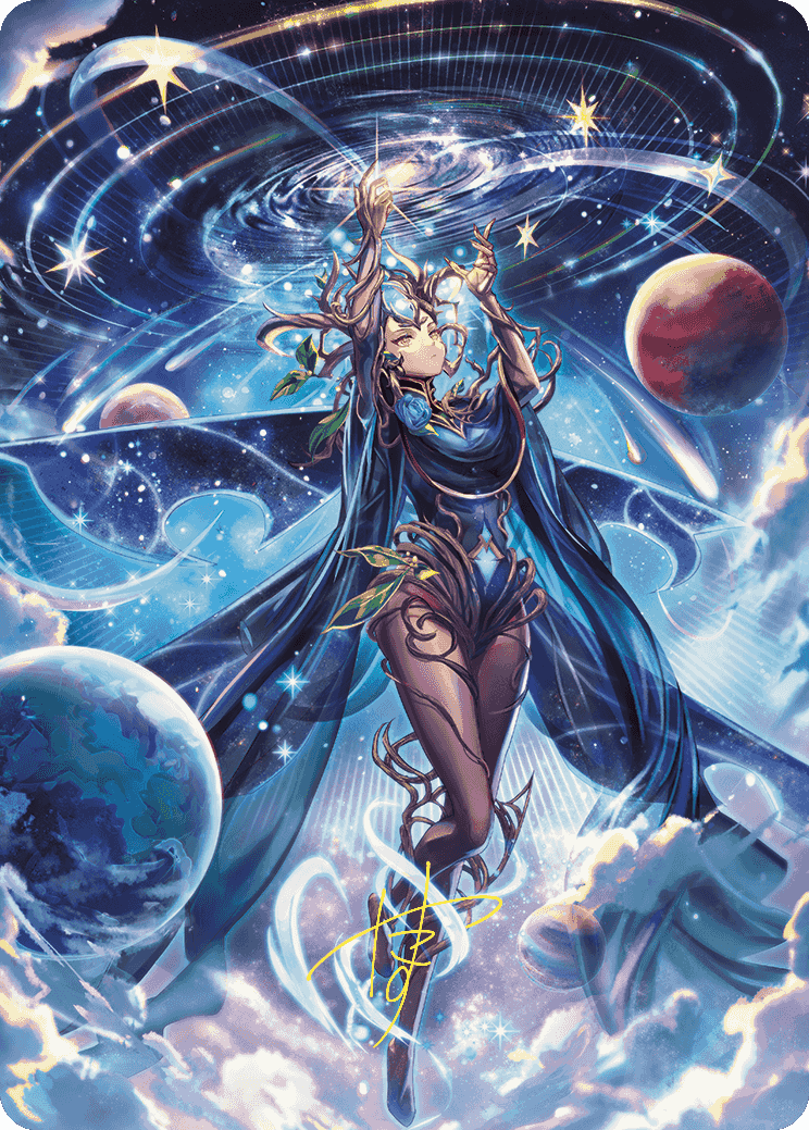 Omniscience Anime Art Card (Gold-Stamped Signature) [Wilds of Eldraine Art Series] | Good Games Cannington