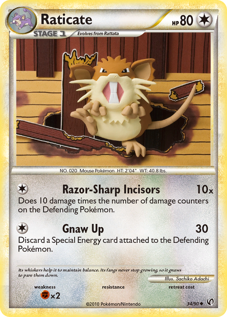 Raticate (34/90) [HeartGold & SoulSilver: Undaunted] | Good Games Cannington