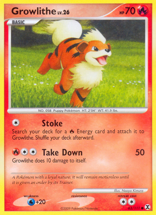 Growlithe (63/111) [Platinum: Rising Rivals] | Good Games Cannington