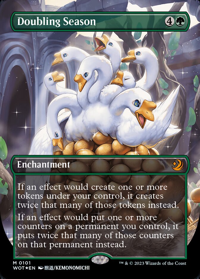 Doubling Season (Anime Borderless) (Confetti Foil) [Wilds of Eldraine: Enchanting Tales] | Good Games Cannington