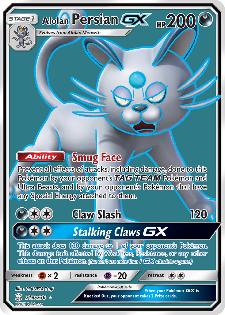 Alolan Persian GX (219/236) [Sun & Moon: Cosmic Eclipse] | Good Games Cannington