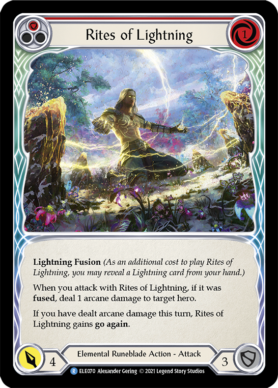 Rites of Lightning (Red) [ELE070] (Tales of Aria)  1st Edition Normal | Good Games Cannington