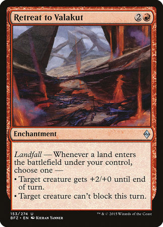 Retreat to Valakut [Battle for Zendikar] | Good Games Cannington
