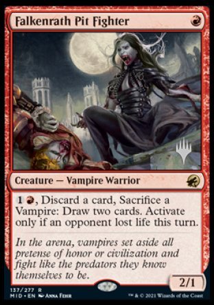 Falkenrath Pit Fighter (Promo Pack) [Innistrad: Midnight Hunt Promos] | Good Games Cannington